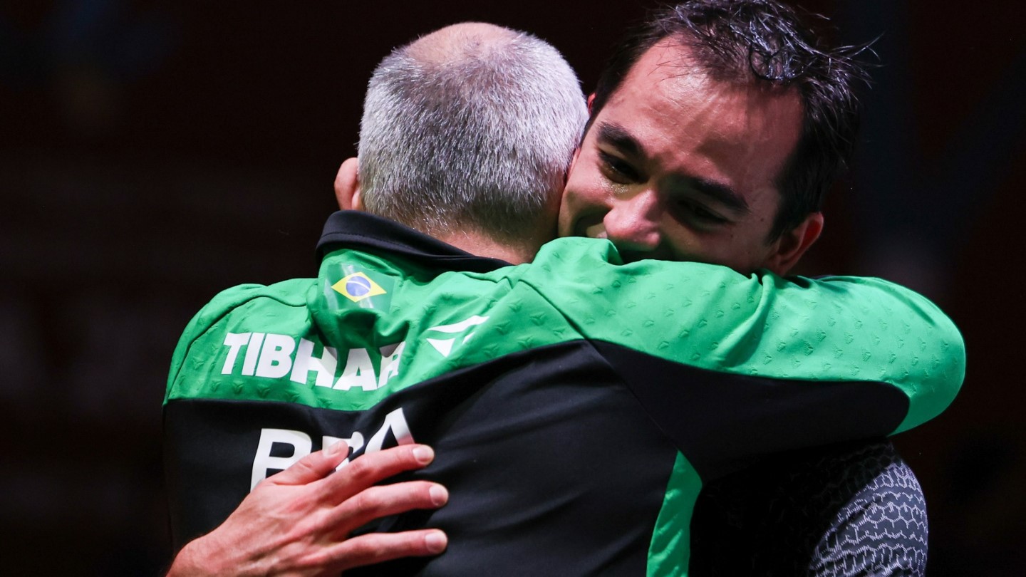 Hugo Calderano no Campeonato Mundial de tênis de mesa
