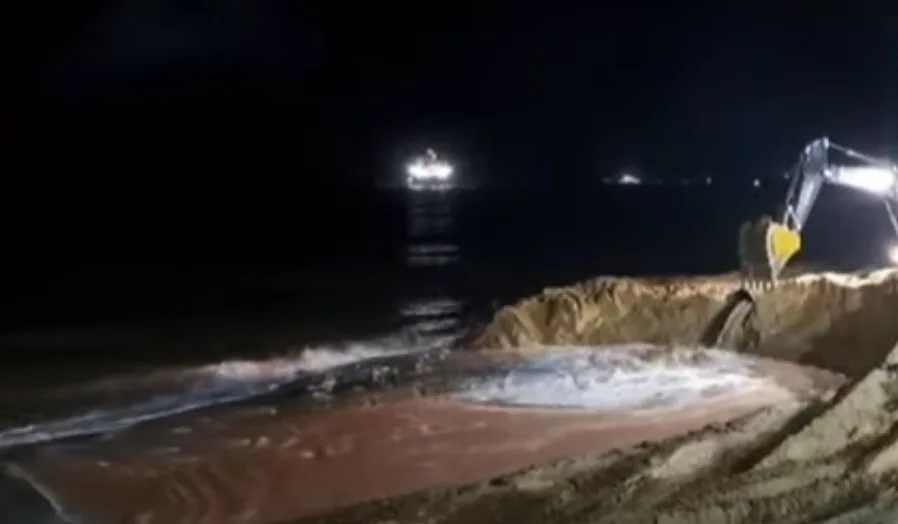 dragagem na praia de Meaípe