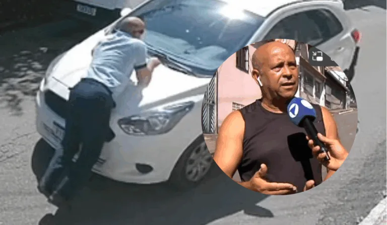 VÍDEO | Motorista tenta anotar placa após batida e acaba arrastado em carro em movimento