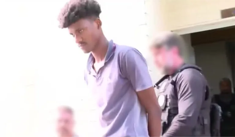 André Felipe Ribeiro da Silva, de 24 anos, foi preso por matar a enteada de 4 anos. Foto: Reprodução/ Cidade Alerta RJ