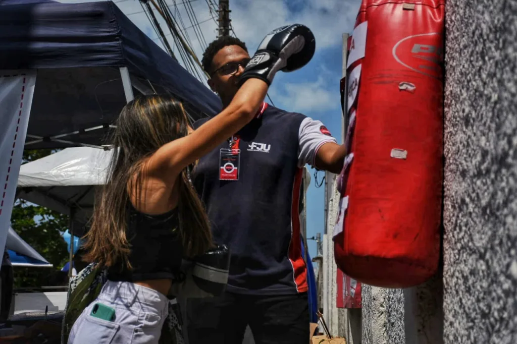 Saco de boxe para alunos