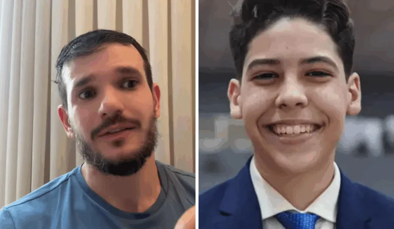 Padre Patrick e Miguel Oliveira, o pastor mirim. Foto: Reprodução/Redes Sociais