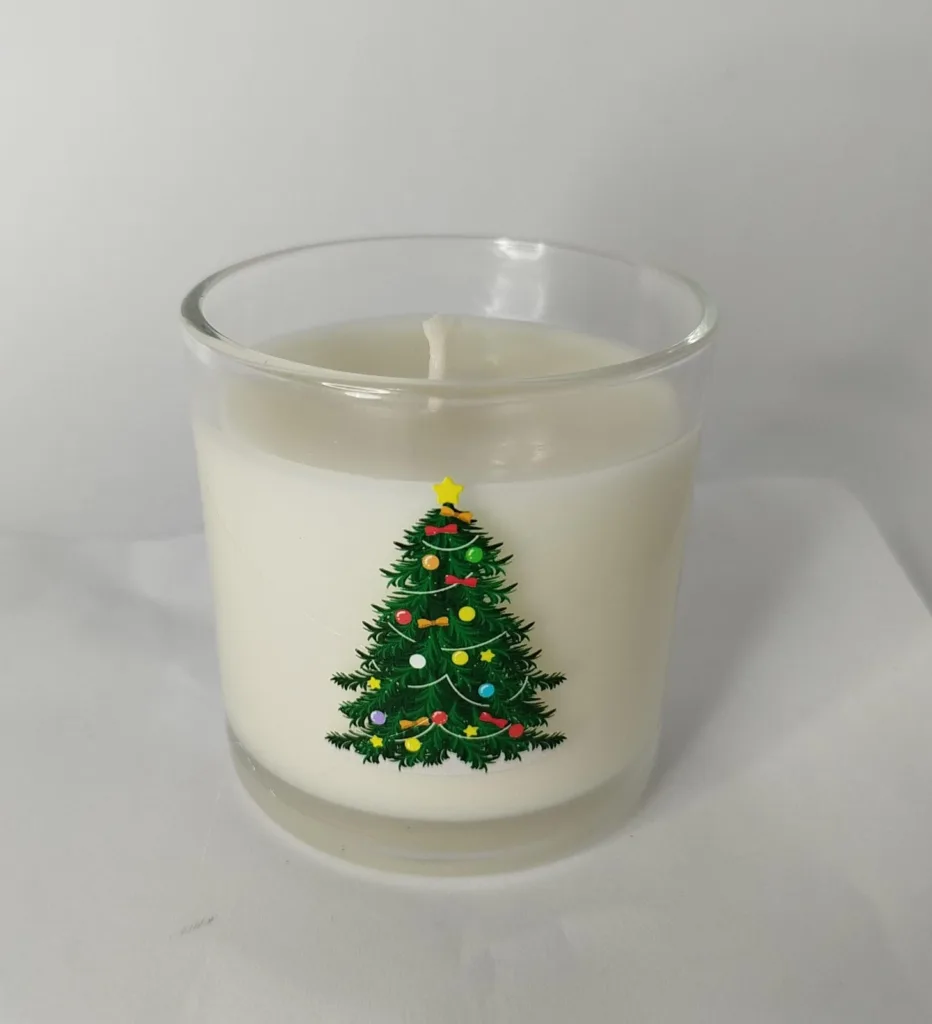 Vela com árvore de Natal