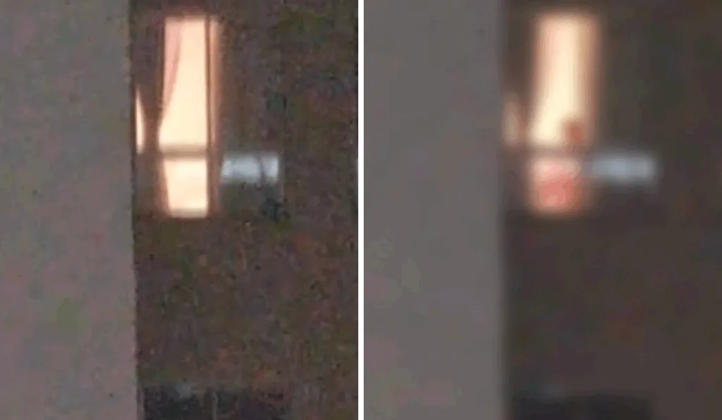 Homem fazendo gestos obscenos janela condomínio Serra Homem fazendo gestos obscenos janela condomínio Serra