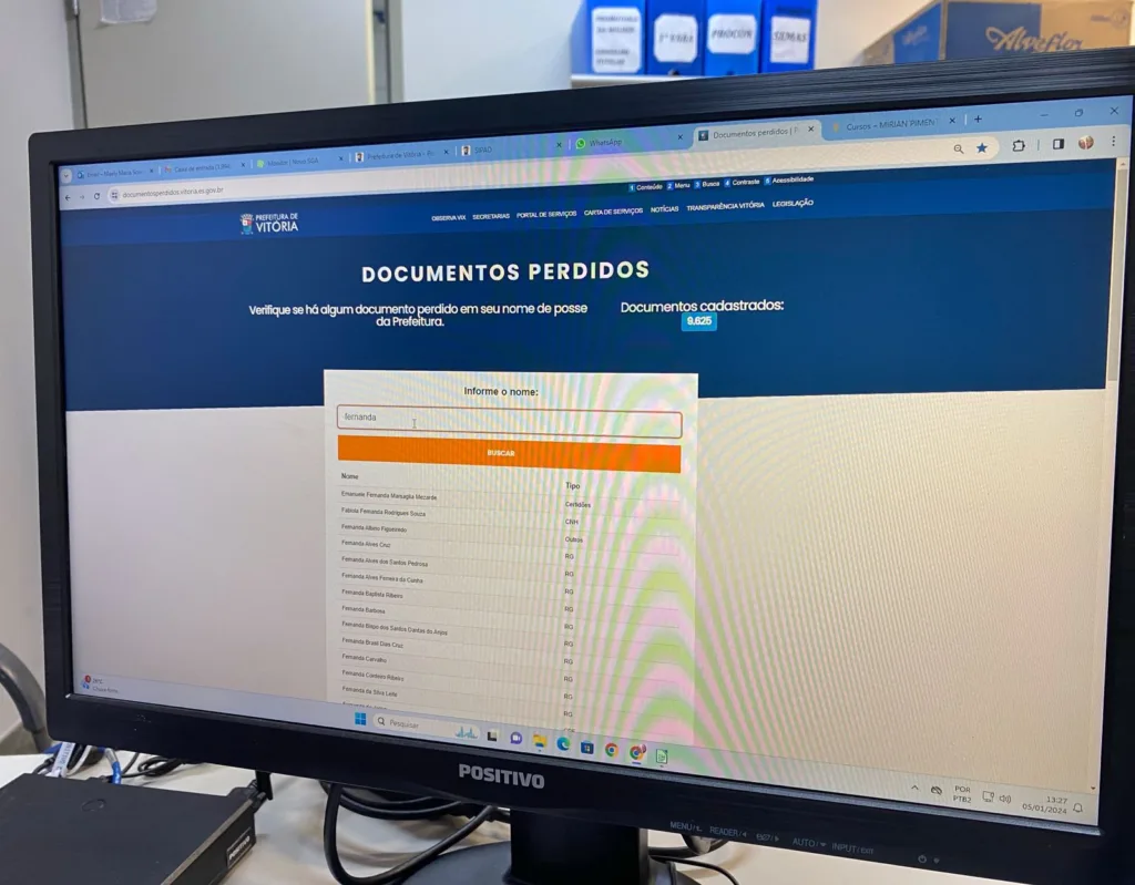 Documentos perdidos na casa do cidadão