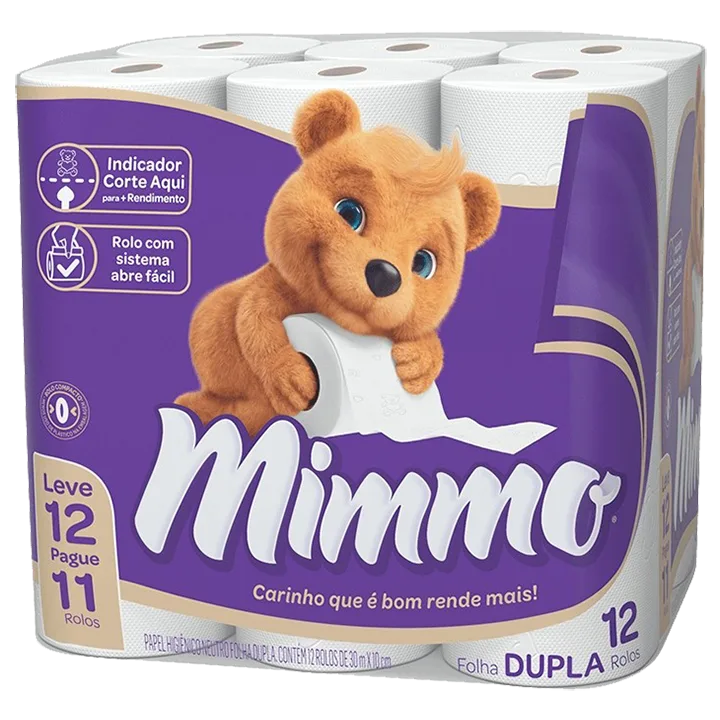 papel higiênico mimmo 30m leve 12 pague 11