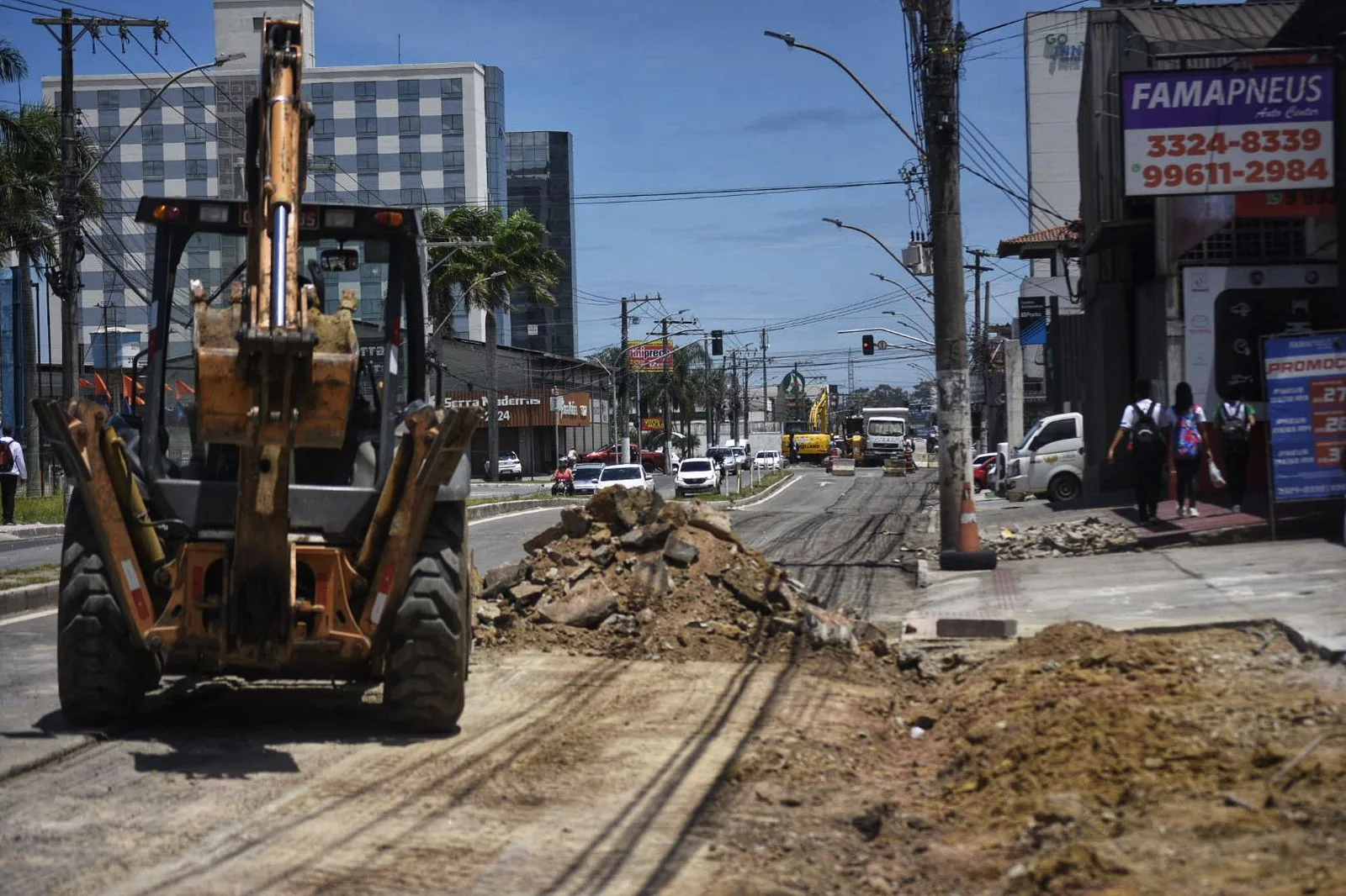 Obras na rodovia norte-sul na Serra