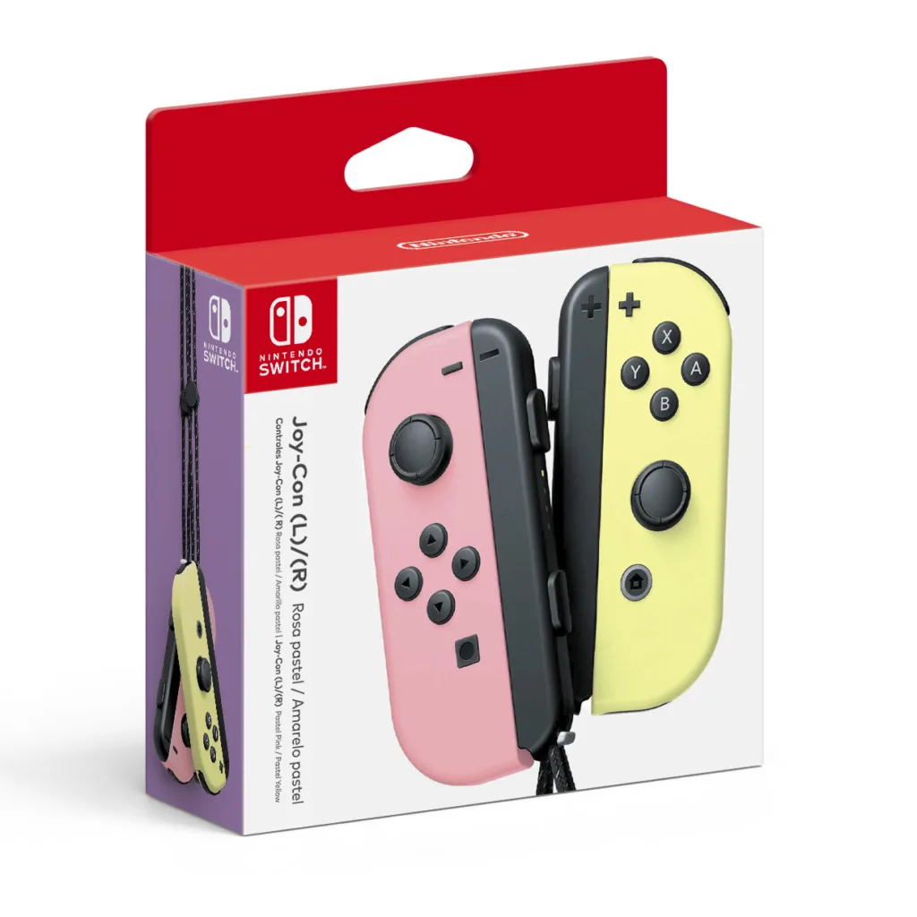Versões em tons pastel do controle Joy-Con para o Nintendo Switch