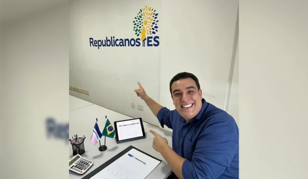 Erick Musso na sede do Republicanos (foto: acervo pessoal)