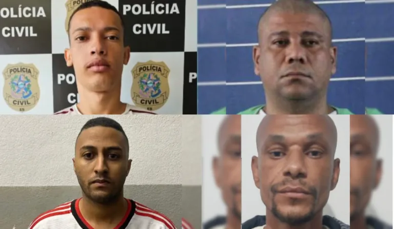 Ruan de Freitas, Tobias Claudino, Luis Felipe Souza e Diogo Amaral foram presos pelo assassinato. Foto: Divulgação/ Sesp