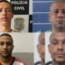 Ruan de Freitas, Tobias Claudino, Luis Felipe Souza e Diogo Amaral foram presos pelo assassinato. Foto: Divulgação/ Sesp