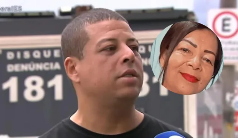 O motoboy Fabio Teixeira é filho da diarista assassinada. Foto: TV Vitória/Reprodução