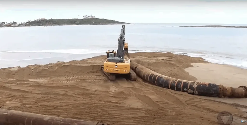 dragagem na praia de Meaípe