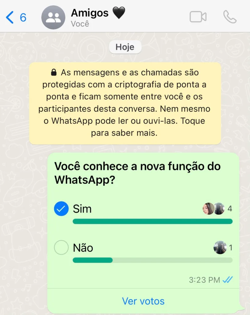 Enquete no Whatsapp