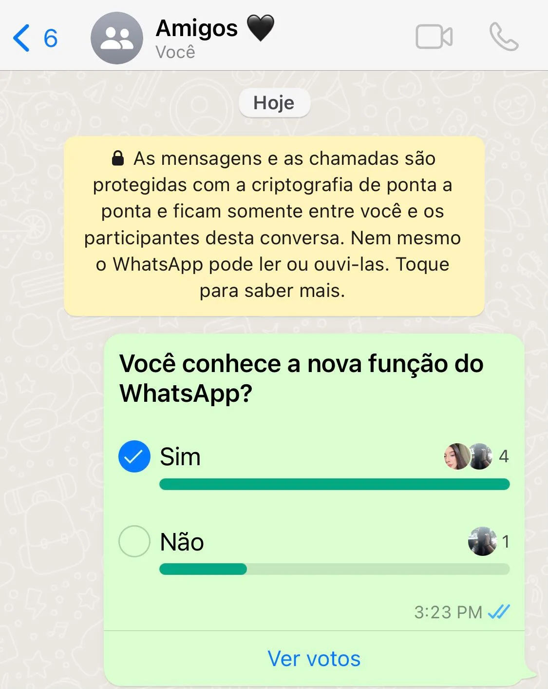 Enquete no Whatsapp