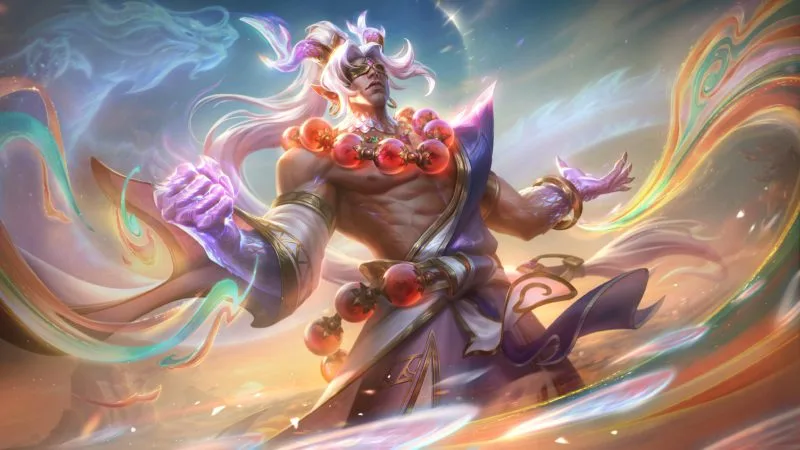 Skin League of Legends Lee Sin Escamas Celestiais Mítico