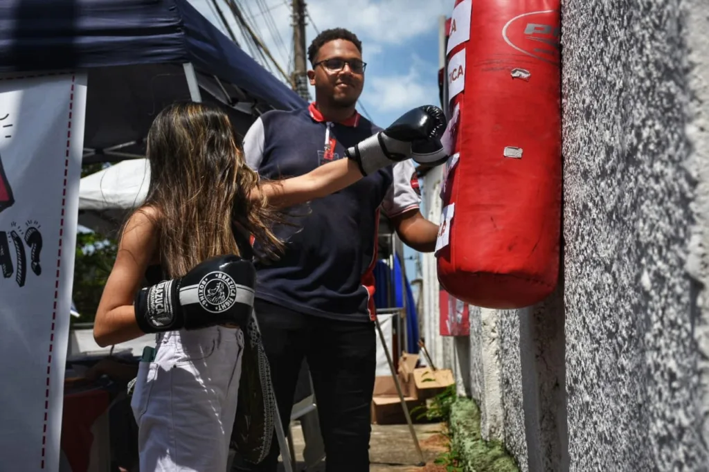 Saco de boxe para alunos