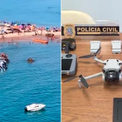 Influencer usou drone de R$ 10 mil para perseguir helicóptero do Notaer na Praia da Costa
