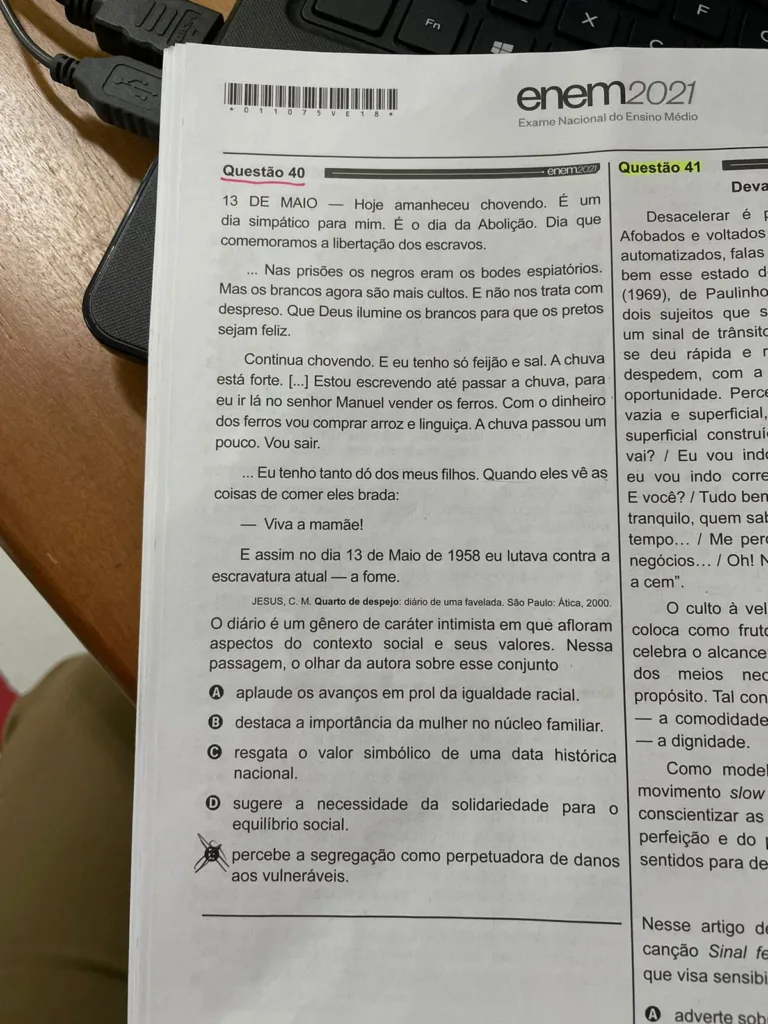 Questão prova Enem