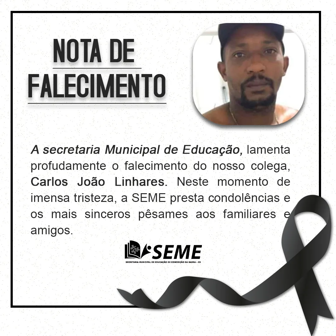 NOTA FALECIMENTO CONCEIÇÃO DA BARRA