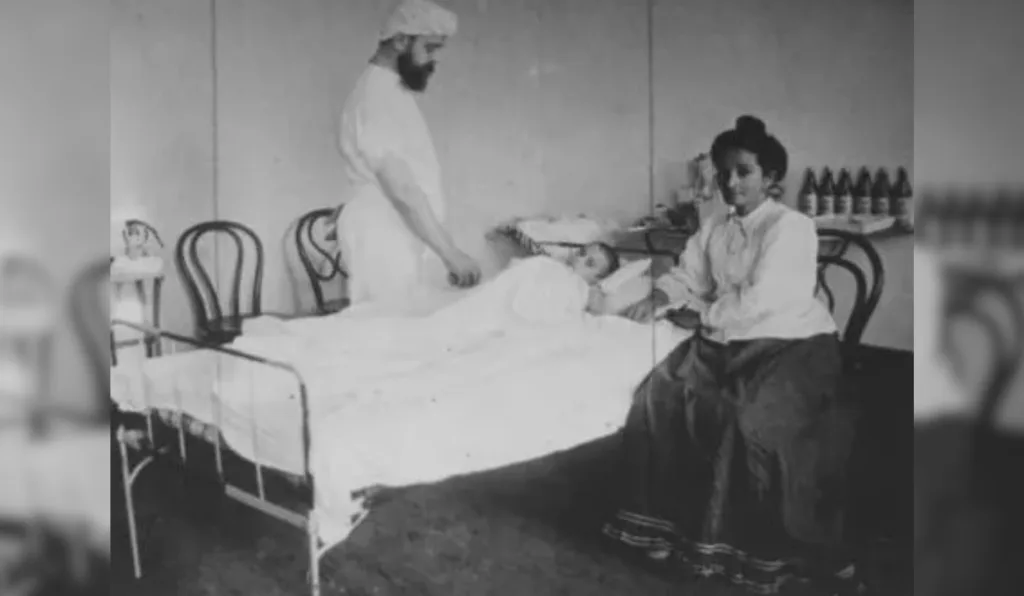 Médico Eduardo Chapot-Prévost, sua esposa e a menina Rosalina