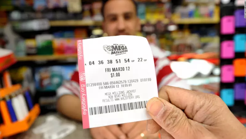 Imagem mostra pessoa segurando bilhete aleatório de loteria internacional (Foto: The Lotter/Divulgação)