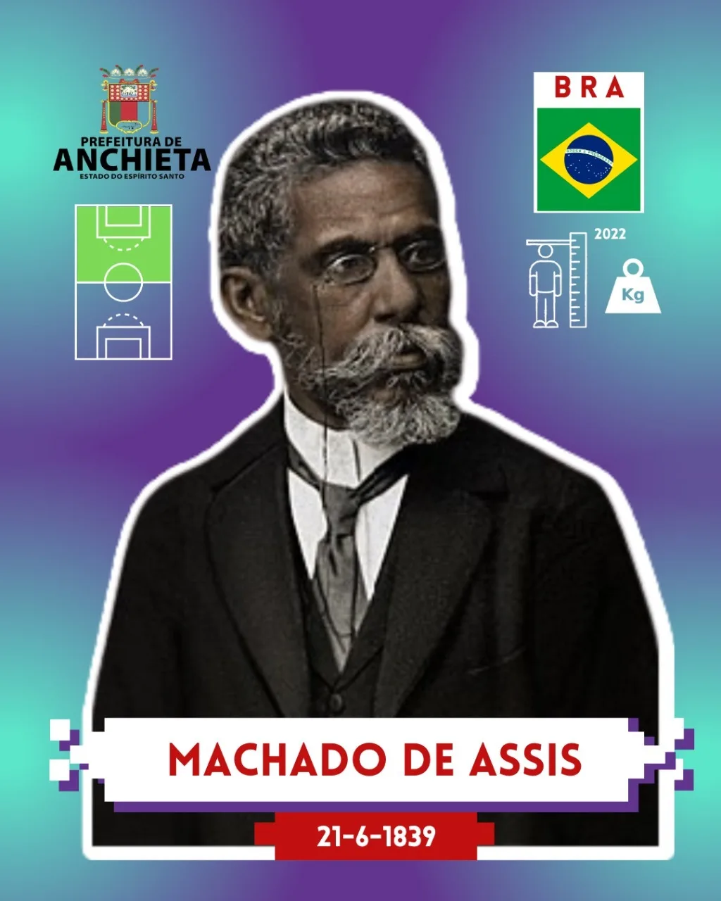Professora Núbia Barcelos álbum de figurinhas da Copa Antirracista Anchieta