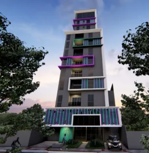 Fachada do Itaparica Living Suits, voltado para o modelo short stay, Imagem ilustrativa (divulgação).