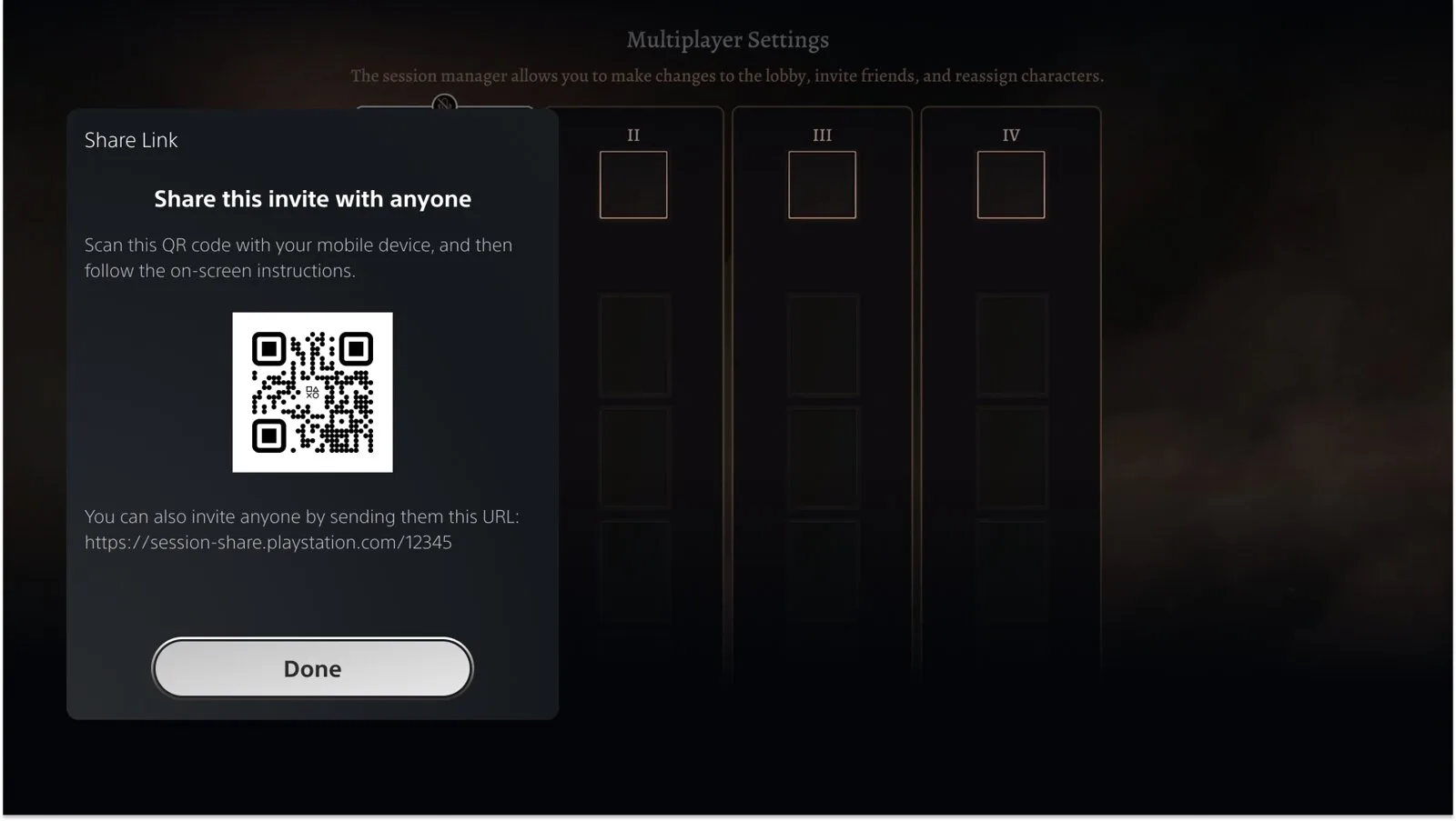 Novo recurso para convidar jogadores do PS5 em sessões multiplayer