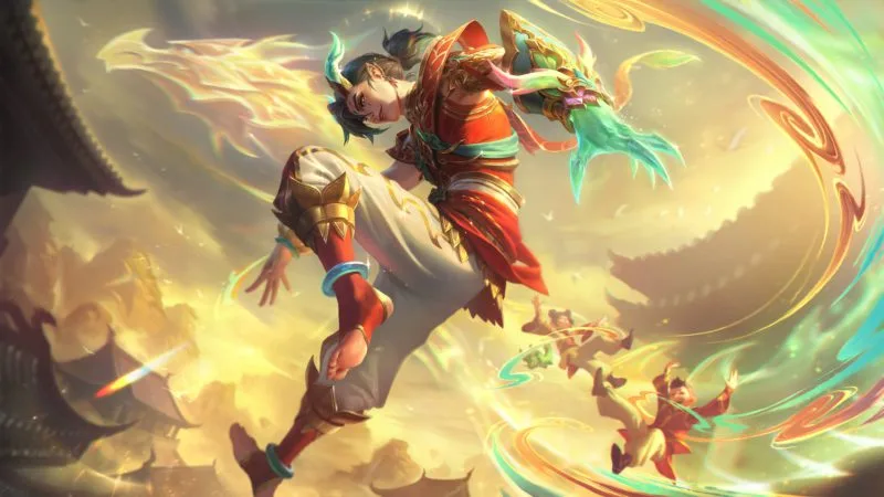 Skin League of Legends Ezreal Escamas Celestiais