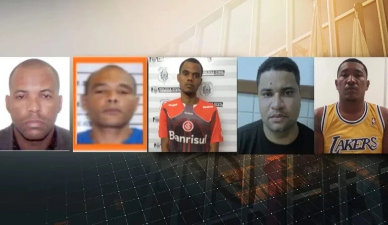 Da esquerda para a direita: Carlos Alberto Furtado da Silva, João de Andrade, Geovane de Andrade Bento, Giovani Otacílio de Souza e Pablo Fernandes foram condenados. Foto: TV Vitória/Reprodução