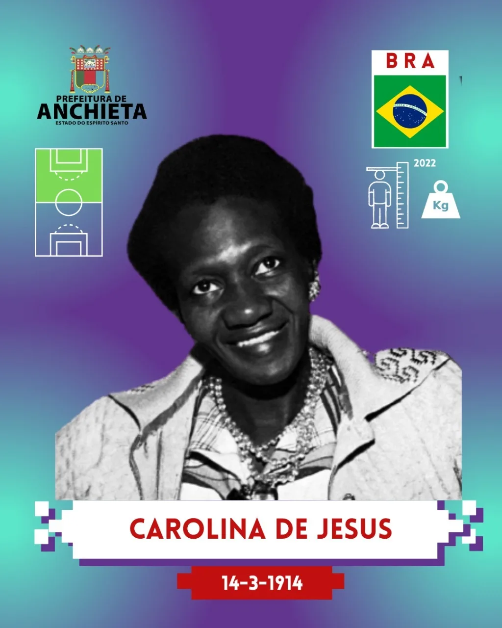 Professora Núbia Barcelos álbum de figurinhas da Copa Antirracista Anchieta