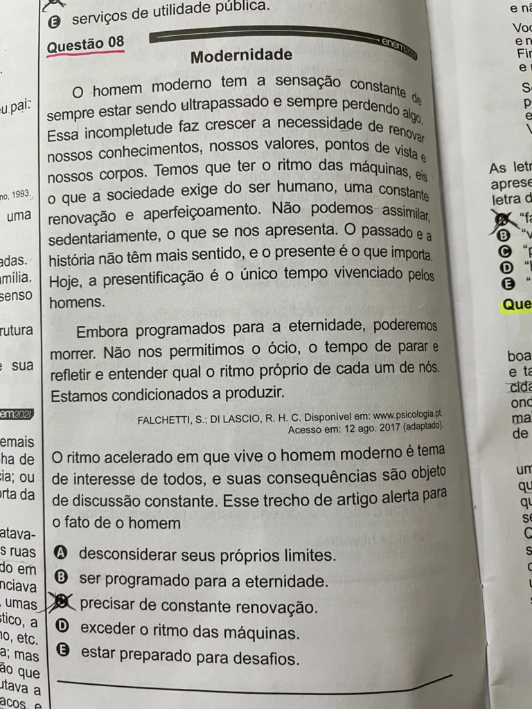 Questão prova Enem