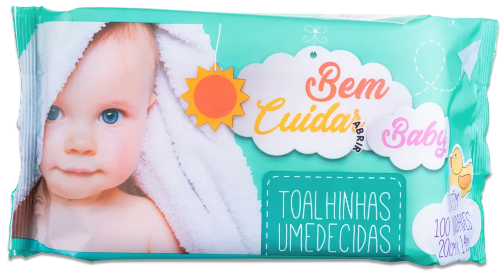 toalhinhas umedecidas bem cuidar baby com 100 unidades