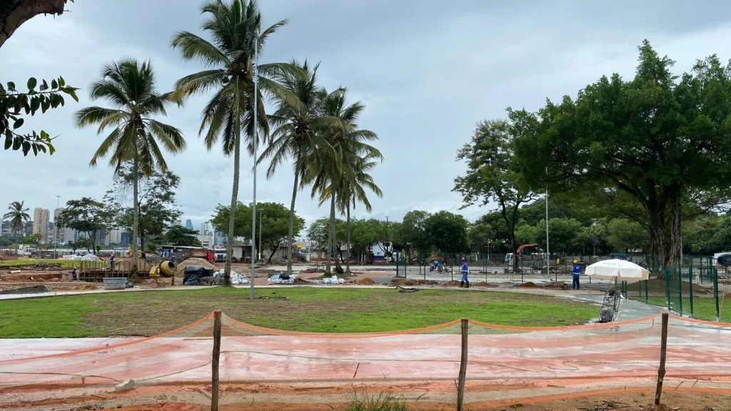 Obras no parque da prainha em Vila Velha