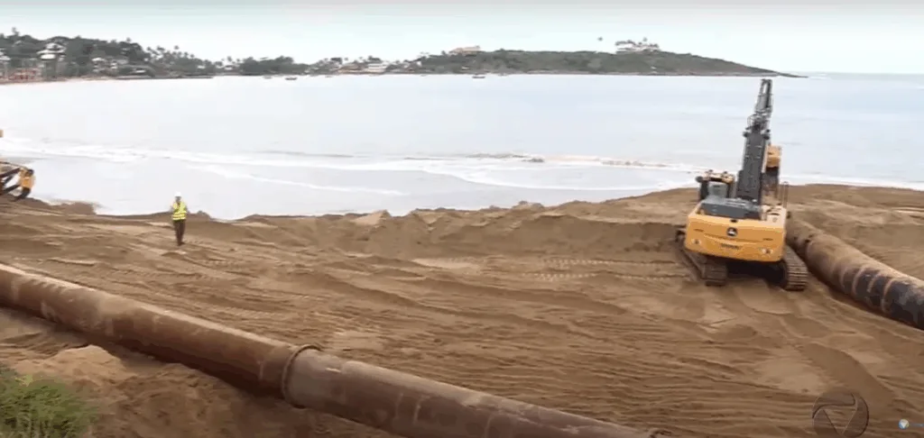 dragagem na praia de Meaípe