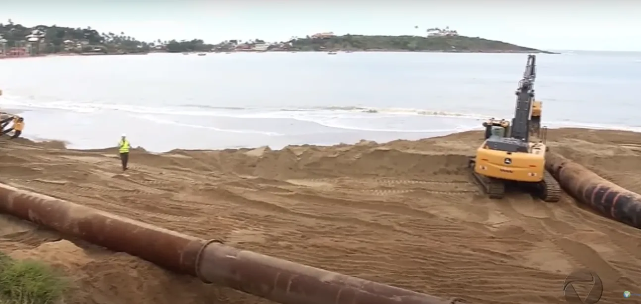 dragagem na praia de Meaípe