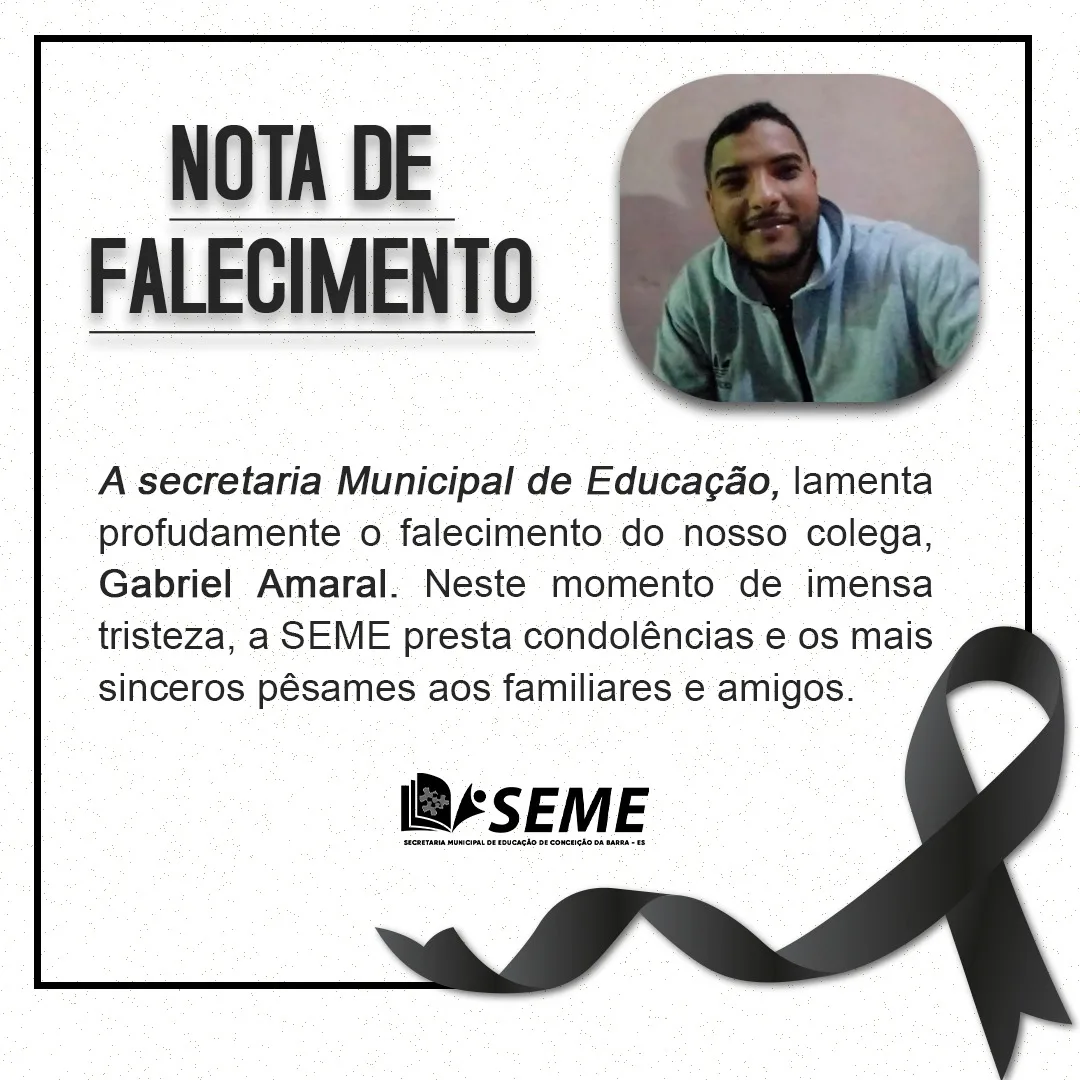 NOTA FALECIMENTO CONCEIÇÃO DA BARRA