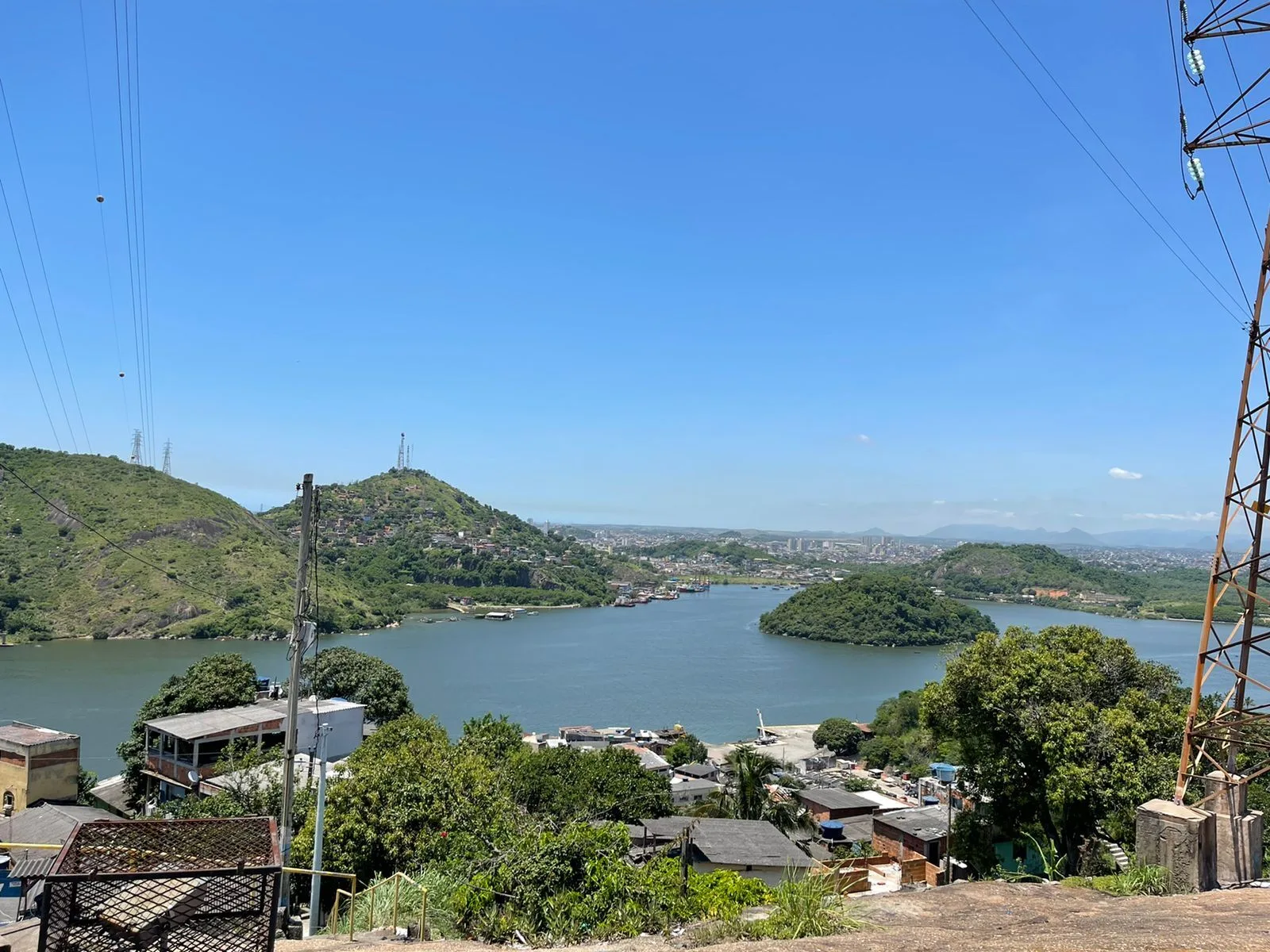 Vista de cima do morro de Jesus de Nazareth, em Vitória