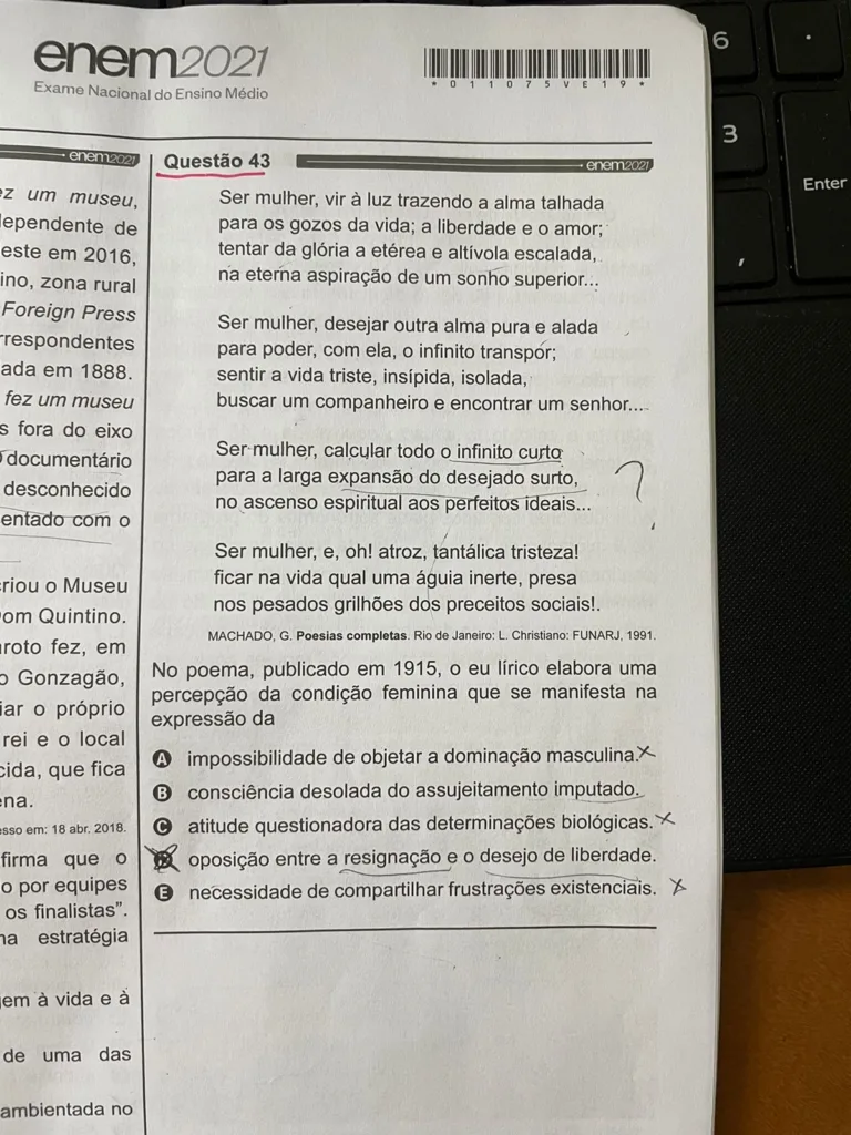 Questão prova Enem