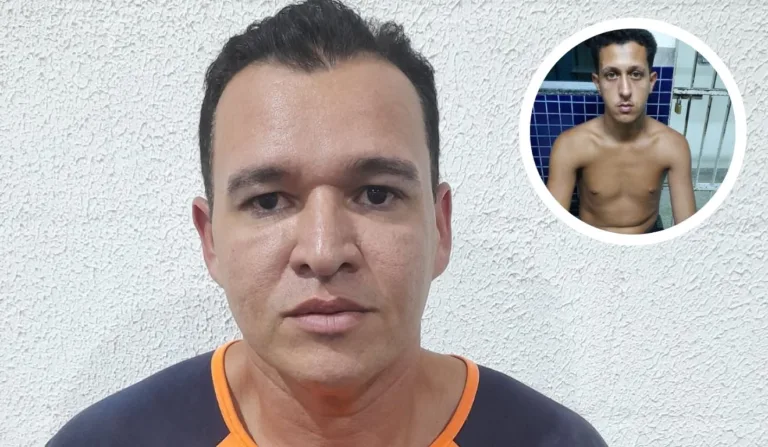 Marcel Silva Rodrigues é acusado de matar Jhonatan Carlos dos Santos Silva (destaque). Foto: Sesp/Divulgação