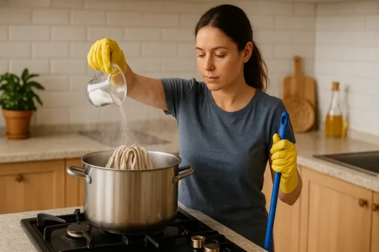 Por que você deve ferver o pano de chão com sal uma vez por mês
