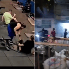 Jovem é atingida por tiro na perna dentro de academia (Foto/reprodução: TV Vitória)