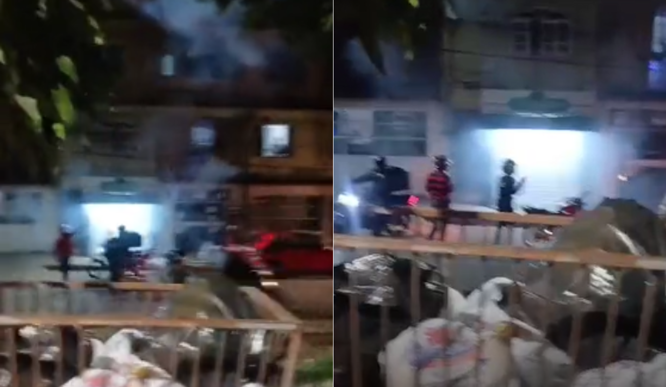 Vídeo mostra motoboys jogando rojões (Foto/reprodução: TV Vitória)