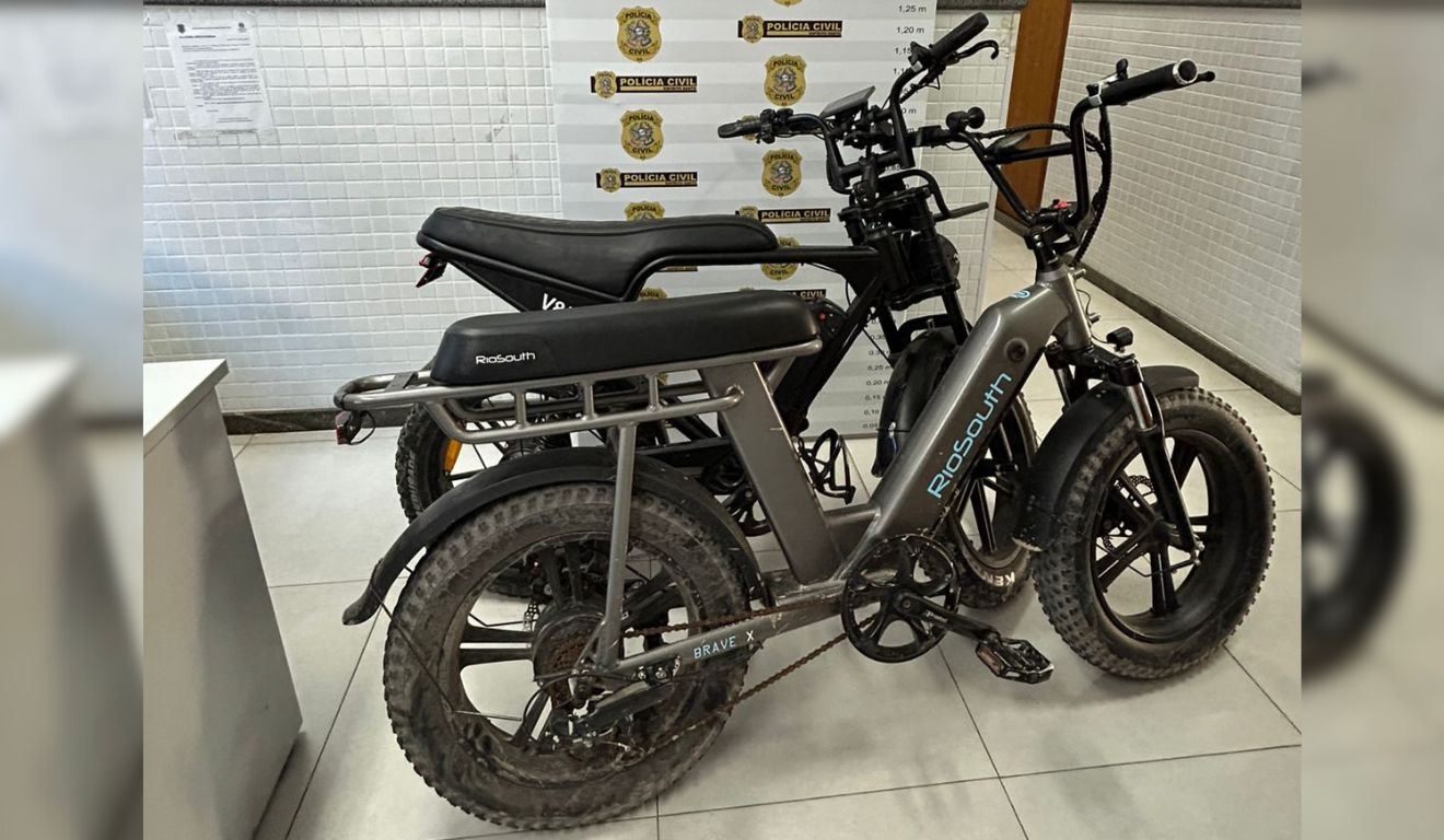 Polícia Civil recuperou duas bicicletas elétricas roubadas em Vila Velha. Foto: Divulgação/Sesp Polícia Civil recuperou duas bicicletas elétricas roubadas em Vila Velha. Foto: Divulgação/Sesp