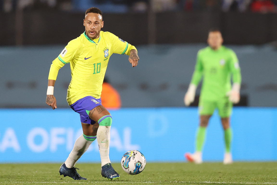 Neymar. Uruguai x Brasil no Estadio Centenario em Montevideu pelas Eliminatórias 2026. Foto:Vitor Silva/CBF