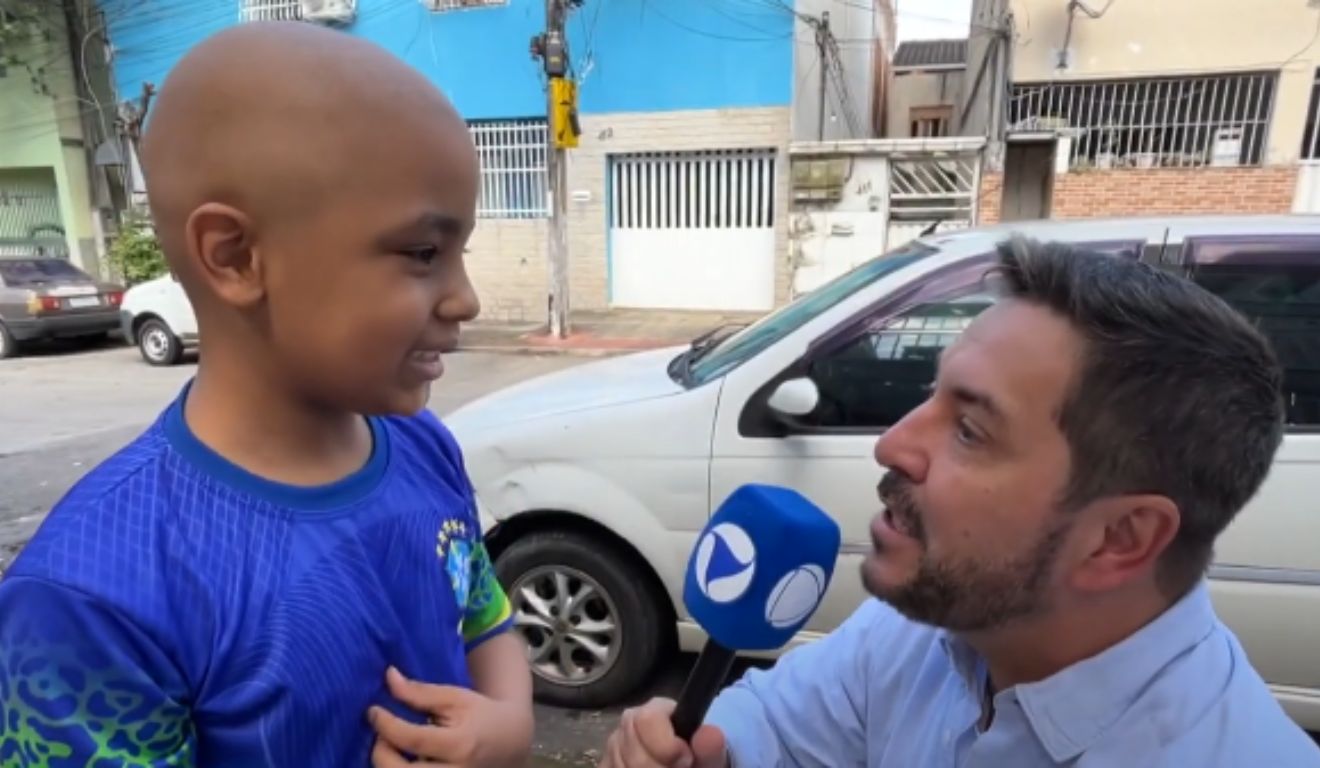 Fernando Fully visitou e contou a história de Calleb no Cidade Alerta ES. Foto: Reprodução/TV Vitória