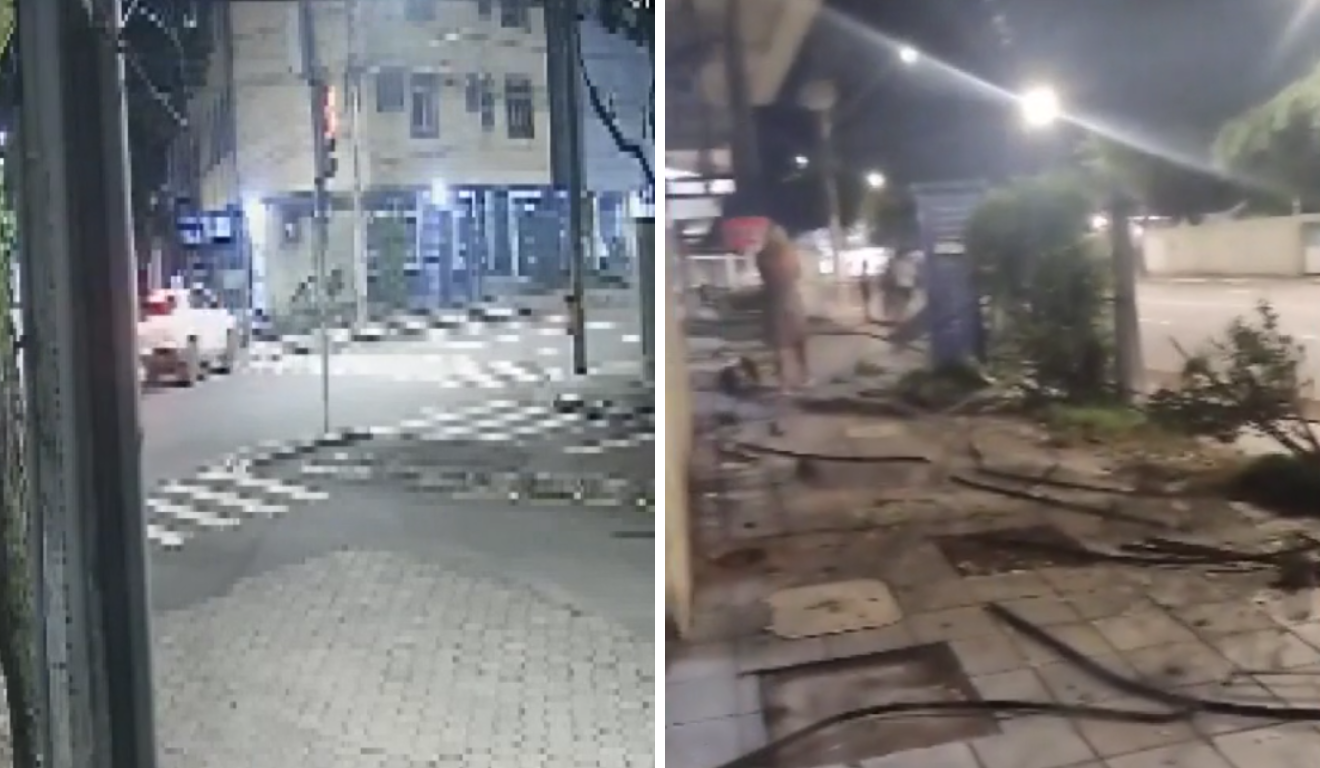 Carro atinge prédio em Jardim da Penha