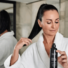 Shampoo que tonaliza e escurece os fios brancos das mulheres 50+/Meta IA