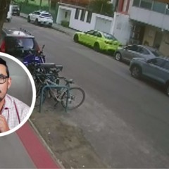 Imagem mostra o carro BMW de Wallace Lovato e o veículo cinza usado pelo atirador
